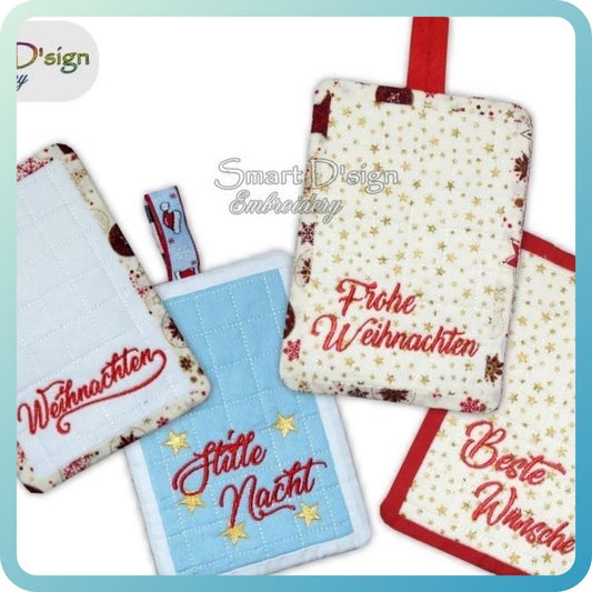 ITH WEIHNACHTSWÜNSCHE PATCHWORK POTHOLDER Set