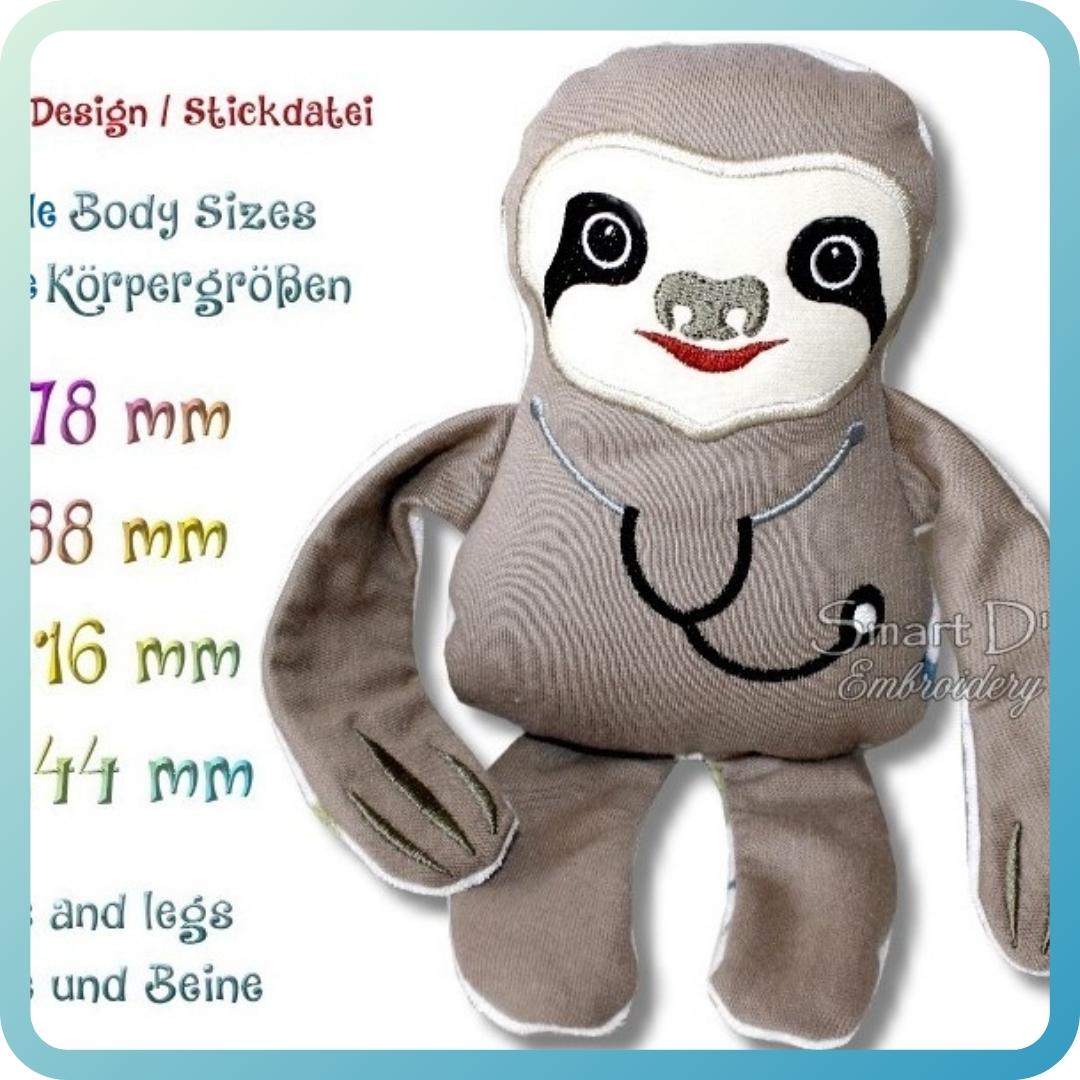 ITH PLUSH TOY SLOTH - DOCTOR - Machine Embroidery Design – Smart D'sign ...