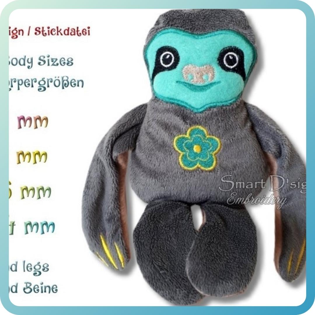 ITH PLUSH TOY SLOTH - FLOWER Machine Embroidery Design – Smart D'sign ...