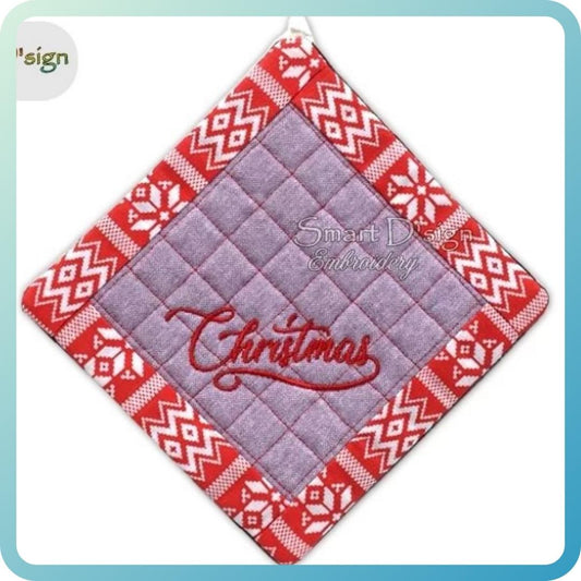 ITH SQUARE PATCHWORK POTHOLDER CHRISTMAS