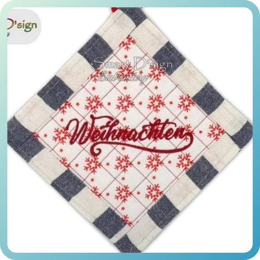 ITH SQUARE PATCHWORK POTHOLDER WEIHNACHTEN