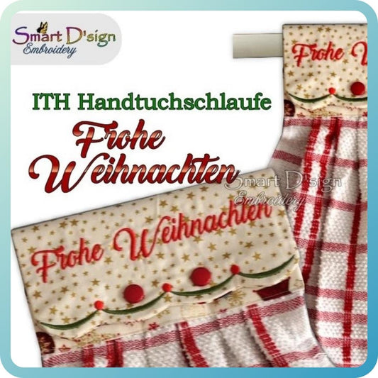 ITH Hanging Towel Topper FROHE WEIHNACHTEN - GERMAN