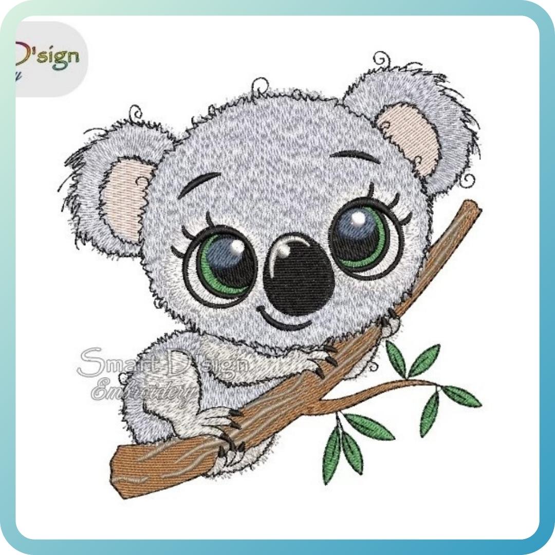 CUTE KOALA Machine Embroidery Design – Smart D'sign Embroidery