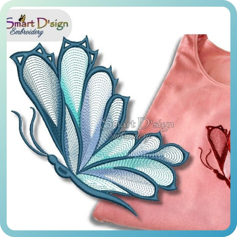 BUTTERFLY Ripple Stitch Machine Embroidery Design – Smart D'sign Embroidery