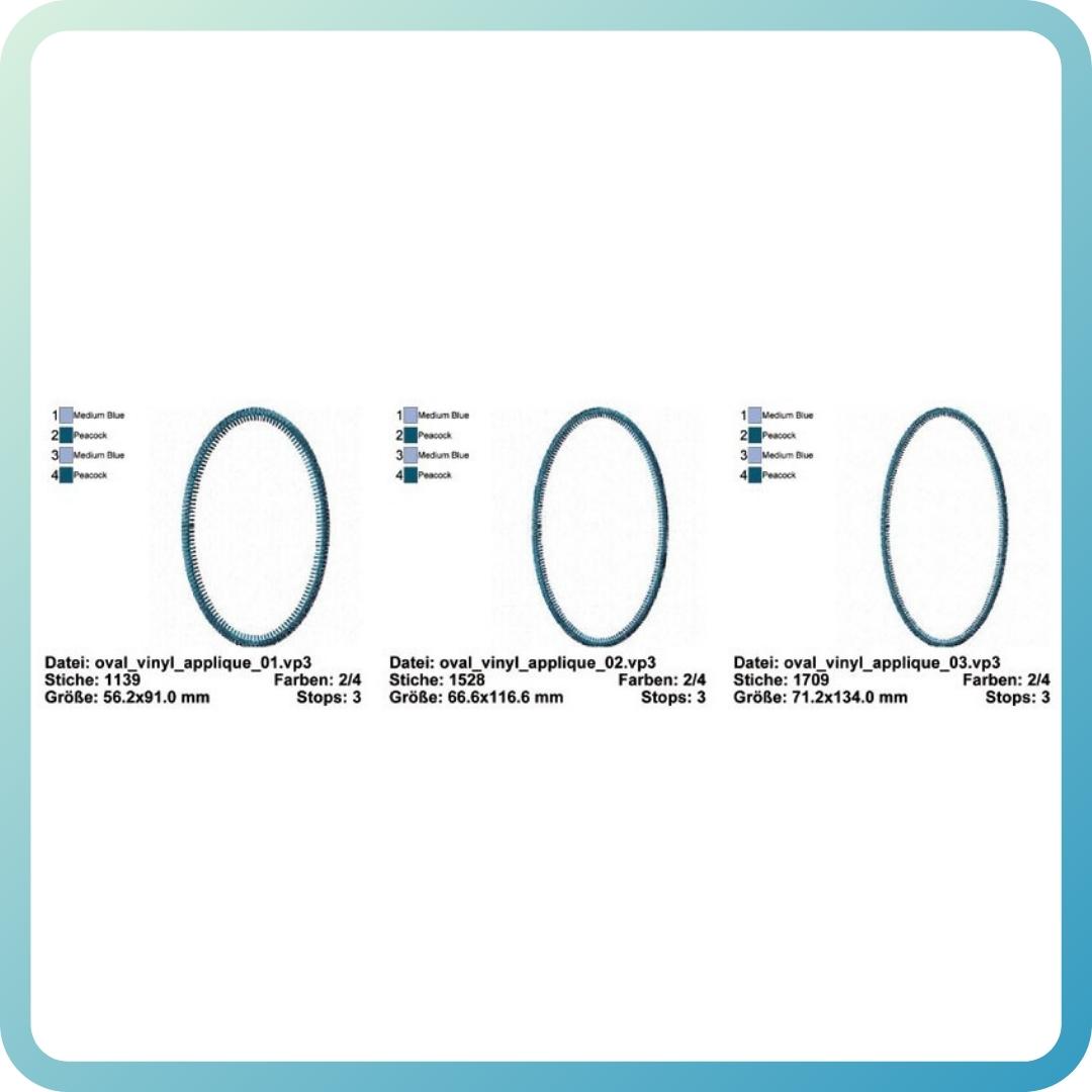 Machine Applique Rugged Sign Design 3 OVAL PATCHES for VINYL APPLIQUES Machine Embroidery Design – Smart D ...