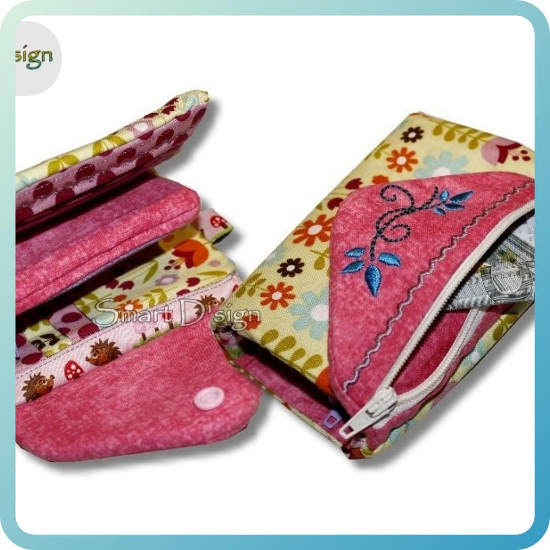 ITH WALLET 1 Project - 4 Variations Machine Embroidery Design – Smart D ...