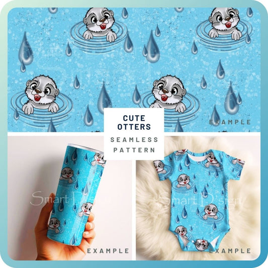 SÜSSE OTTER Randloses Muster