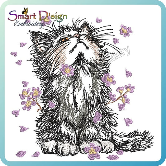 Spring Kitten Doodle Design