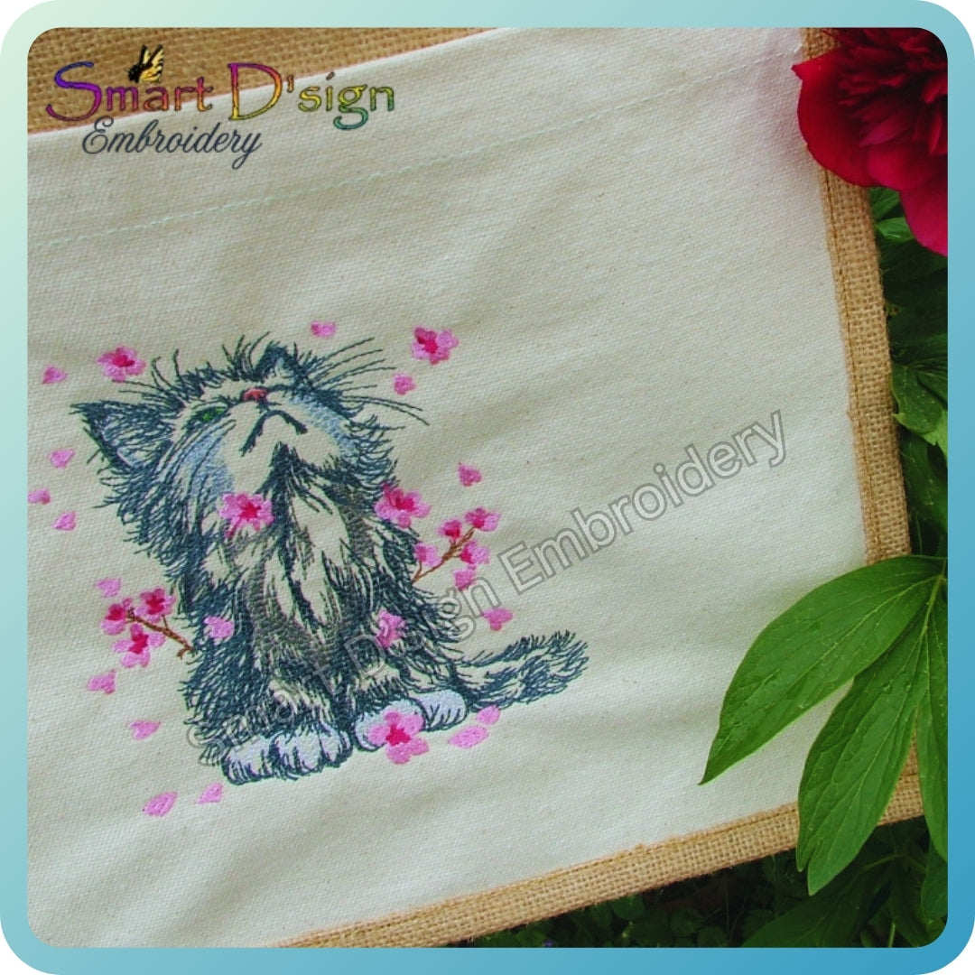 Spring Kitten Doodle Design
