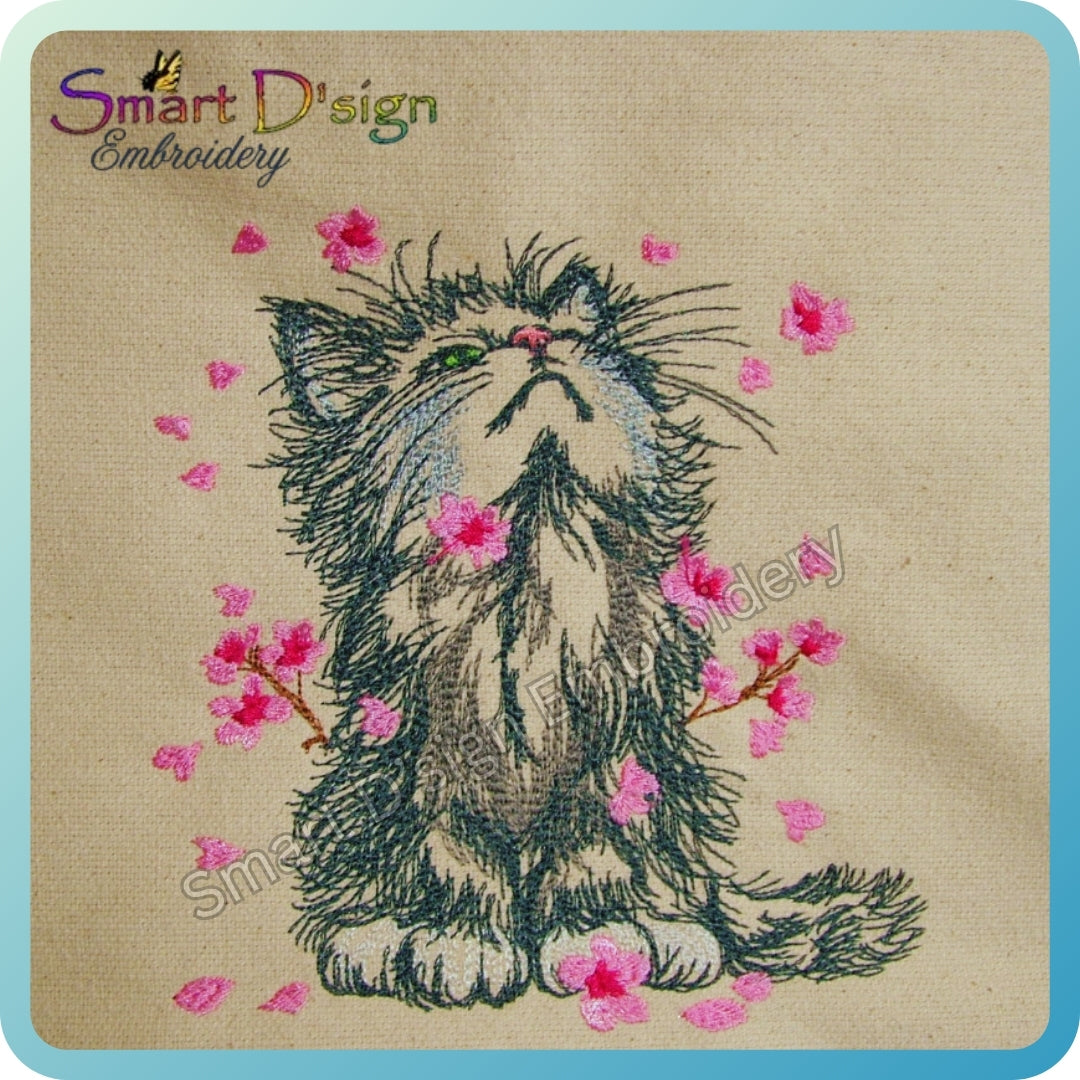 Spring Kitten Doodle Design