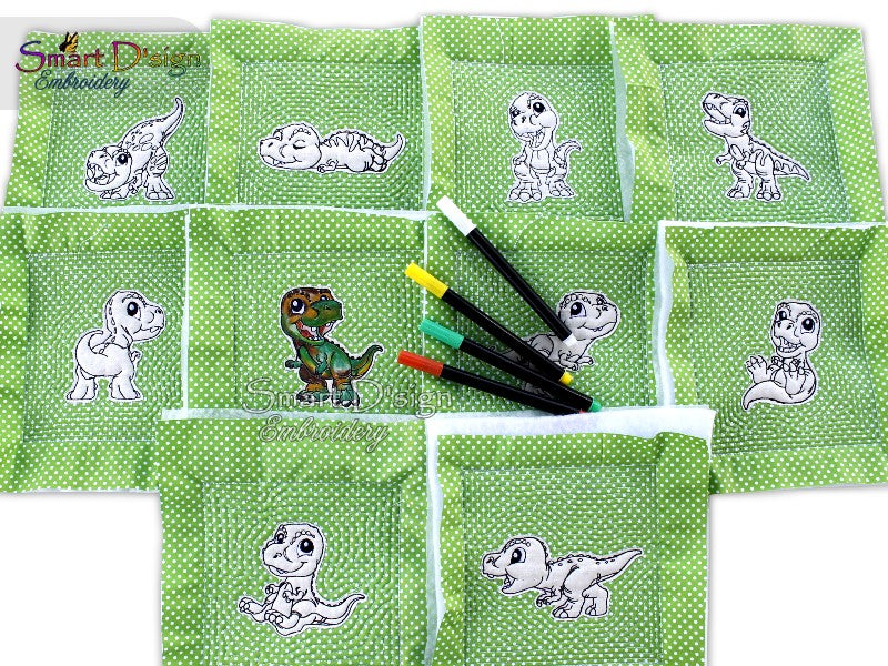 T-Rex Dinosaur Applique Machine Embroidery Design