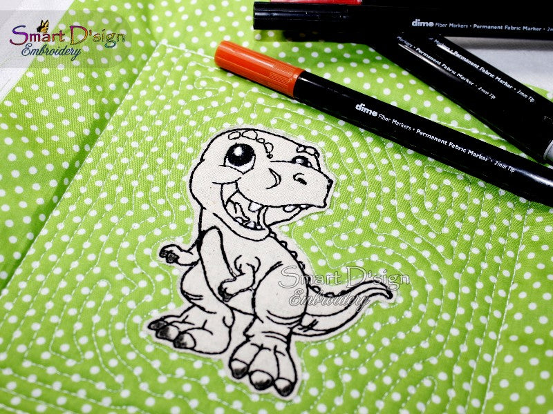 T-Rex Doodle Applique Machine Embroidery Designs