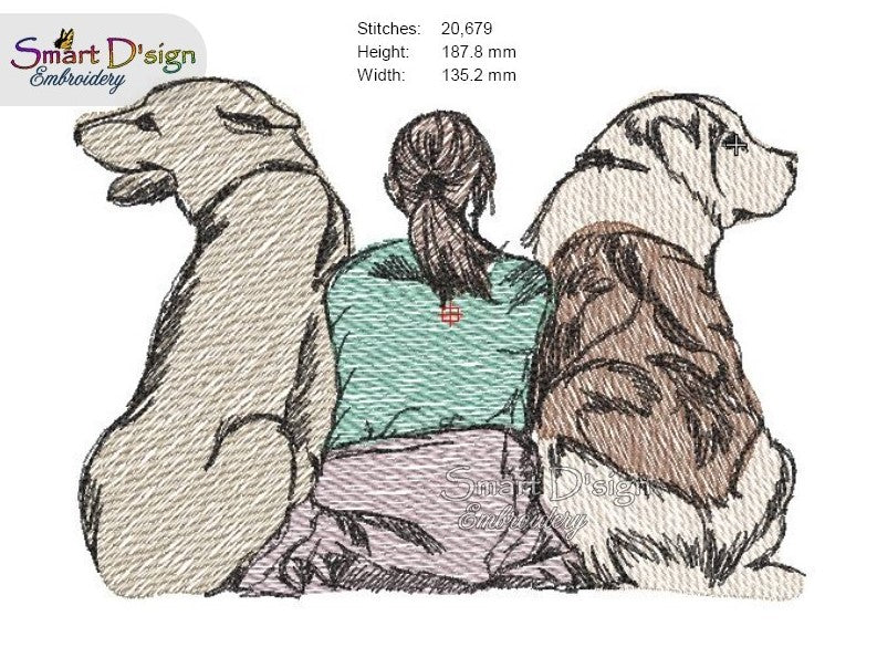 ADOPTED - DOG FRIENDS Doodle Sketch Motif