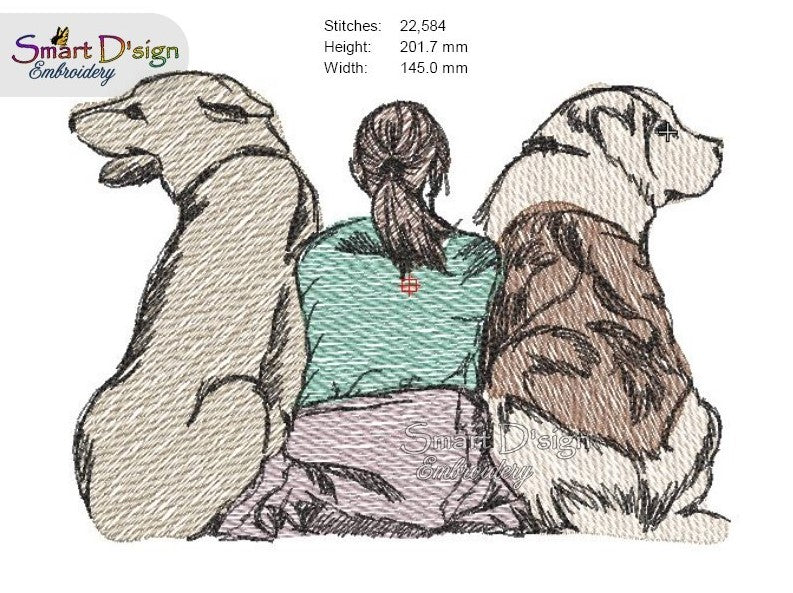 ADOPTED - DOG FRIENDS Doodle Sketch Motif