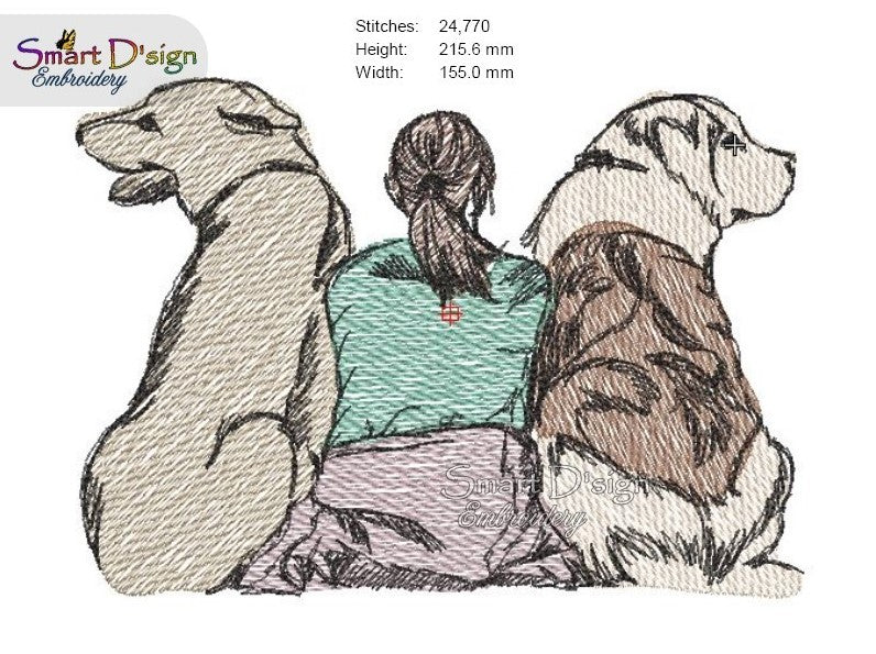 ADOPTED - DOG FRIENDS Doodle Sketch Motif
