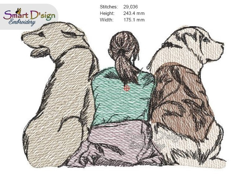 ADOPTED - DOG FRIENDS Doodle Sketch Motif