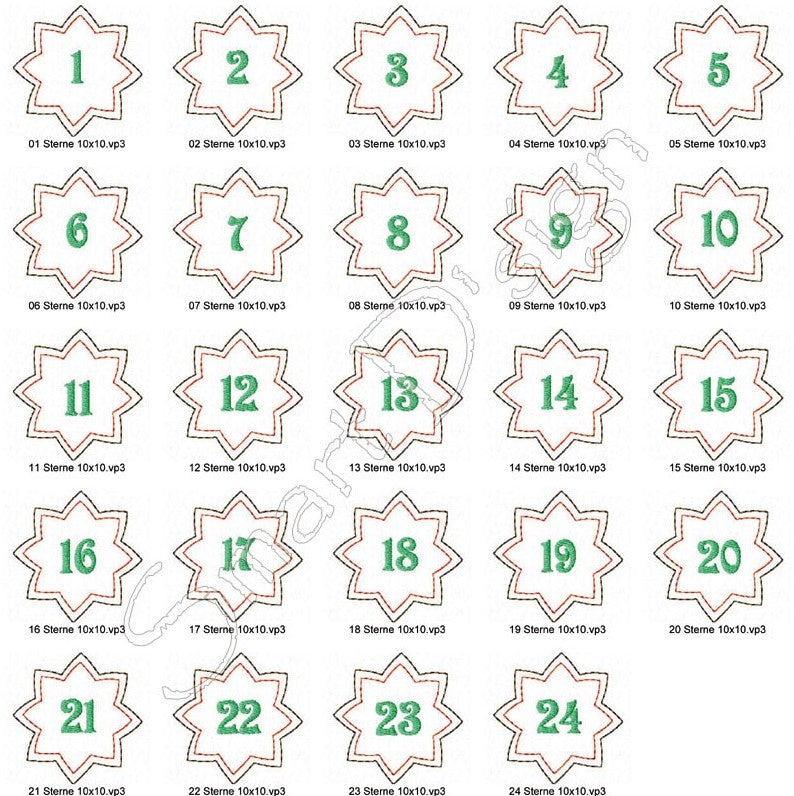 ITH Adventskalender 24 Stern-Applikationen