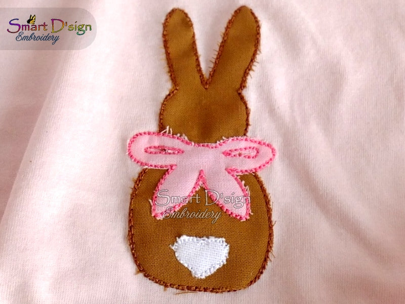 Simple BUNNY Doodle Applique 4x4 inch