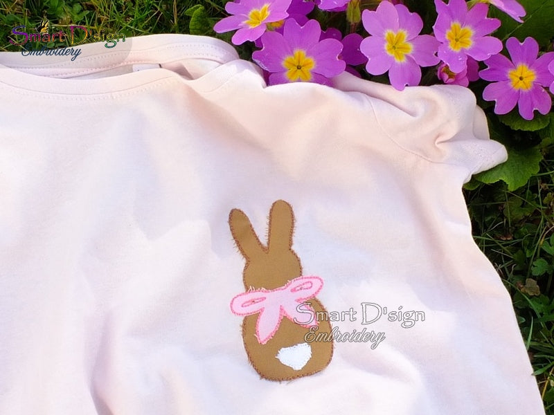 Simple BUNNY Doodle Applique 4x4 inch