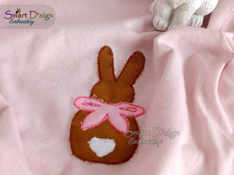 Simple BUNNY Doodle Applique 4x4 inch