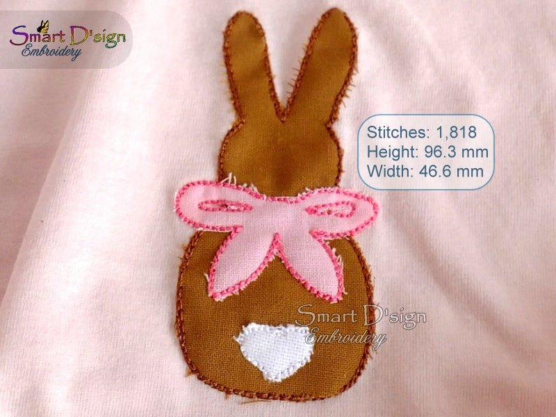 Simple BUNNY Doodle Applique 4x4 inch