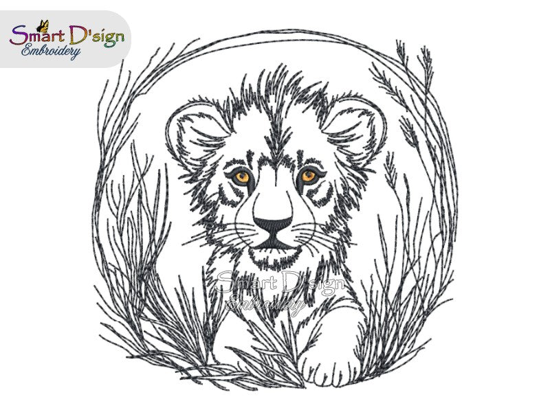 LITTLE LION Doodle Sketch Motif