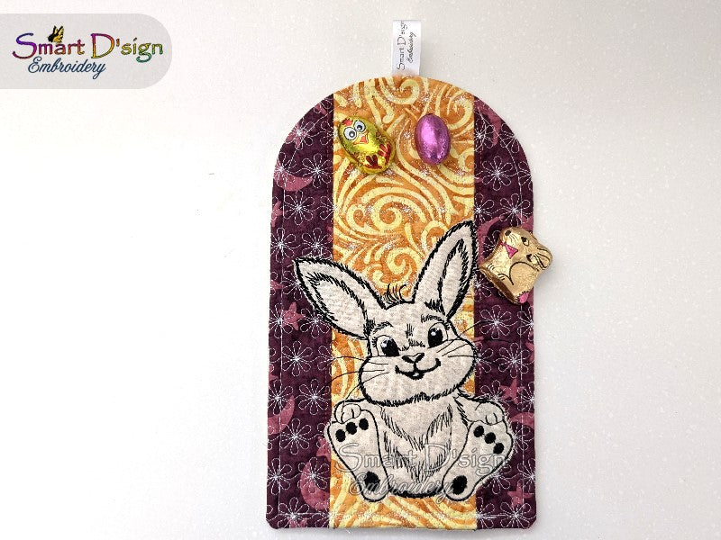 ITH Patchwork Potholder CUTE LITTLE BUNNY #3 Doodle Applique