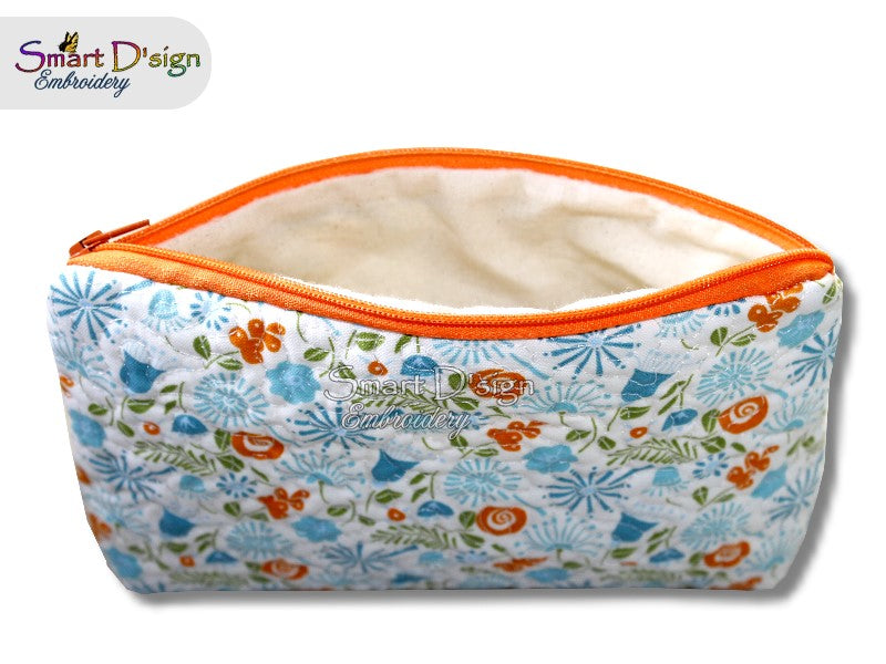 BUTTERFLY PATCHWORK - ITH QUILT ZIPPER BAG