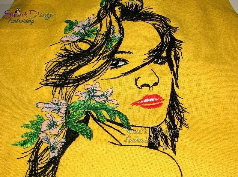CARIBBEAN BEAUTY - Woman Portrait - Doodle Sketch Design