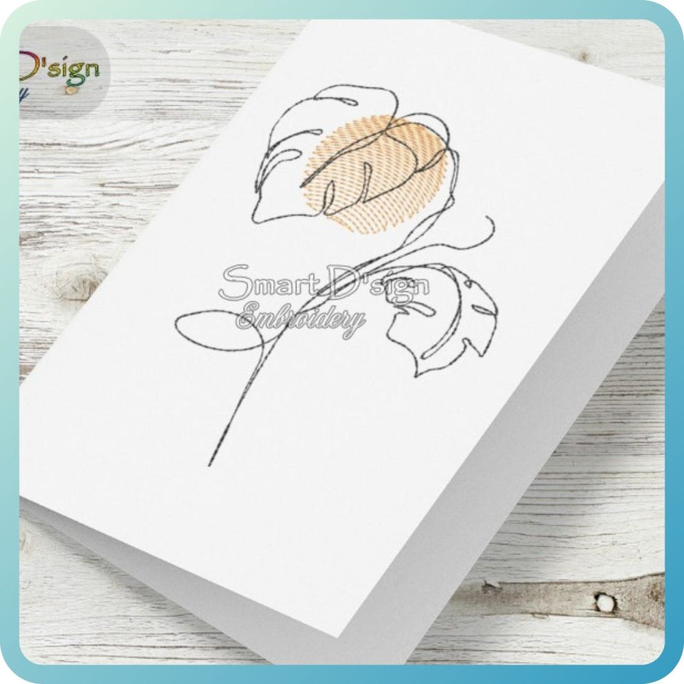 Single OUTBACK FLOWERS Line Art Machine Embroidery Design – Smart D ...