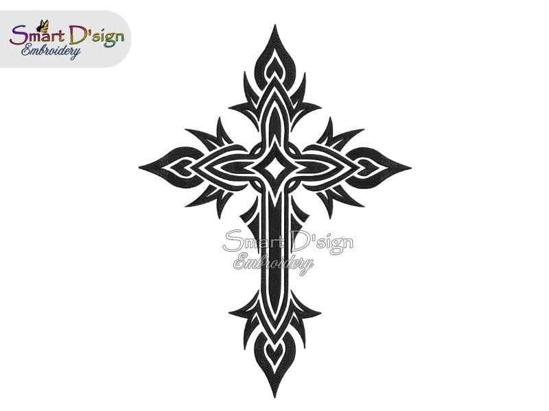 TRIBAL / CELTIC / CHRISTIAN CROSS Machine Embroidery Design