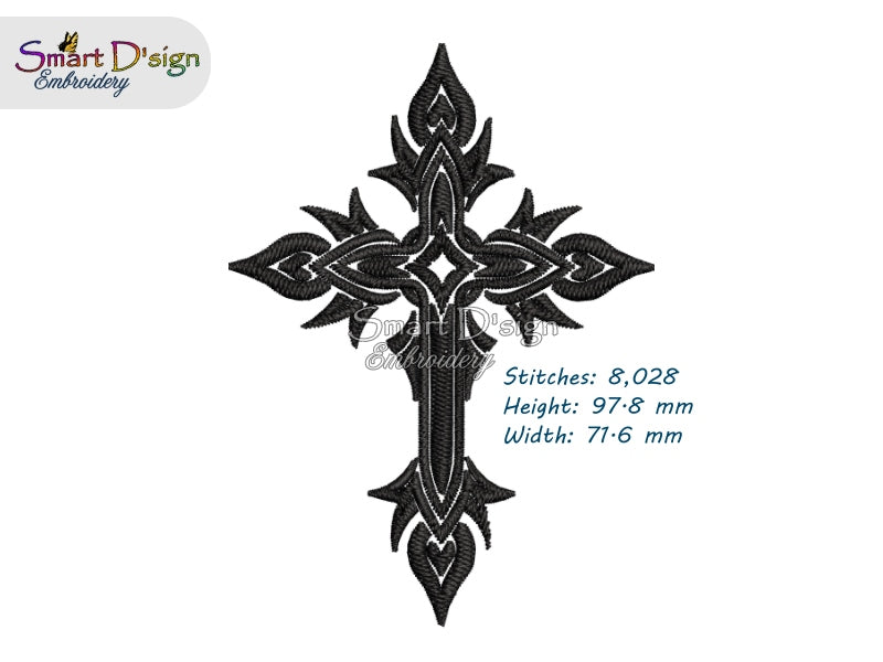 TRIBAL / CELTIC / CHRISTIAN CROSS Machine Embroidery Design
