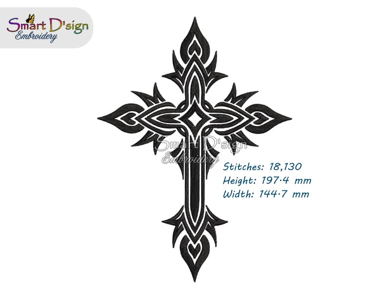 TRIBAL / CELTIC / CHRISTIAN CROSS Machine Embroidery Design