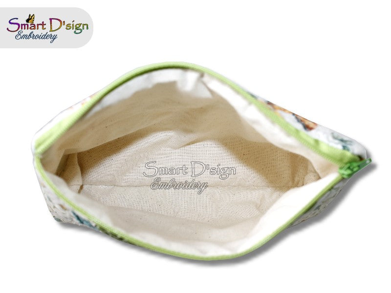 DAISY FLOWER PATCHWORK - ITH QUILT ZIPPER BAG