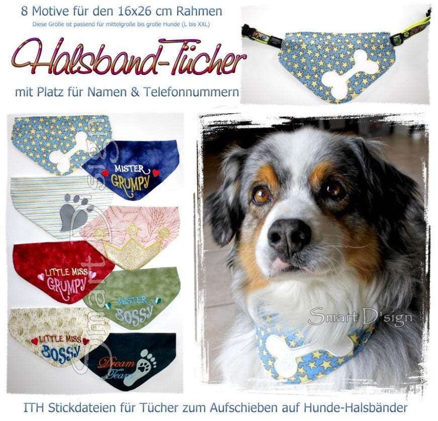 ITH HUNDE-HALSBANDTÜCHER 16x26 cm