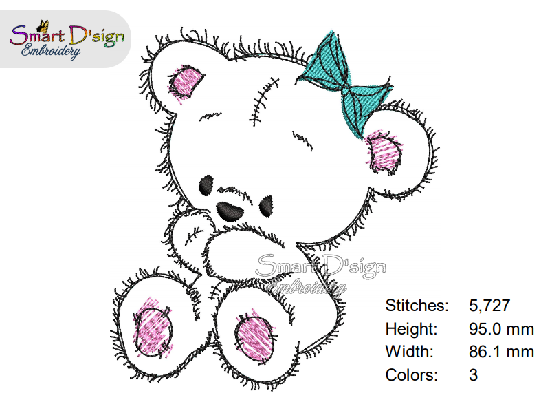 TEDDY Raw Doodle Applique