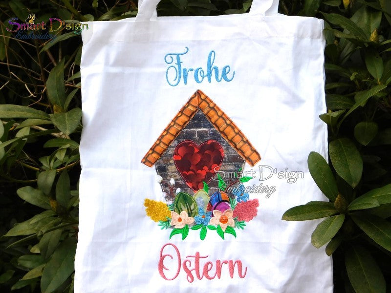 VOGELHAUS FRÜHLING OSTERN Applikation