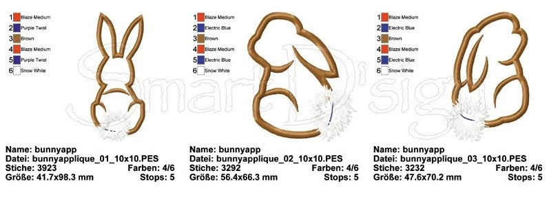 EASTER BUNNY APPLIQUE SET