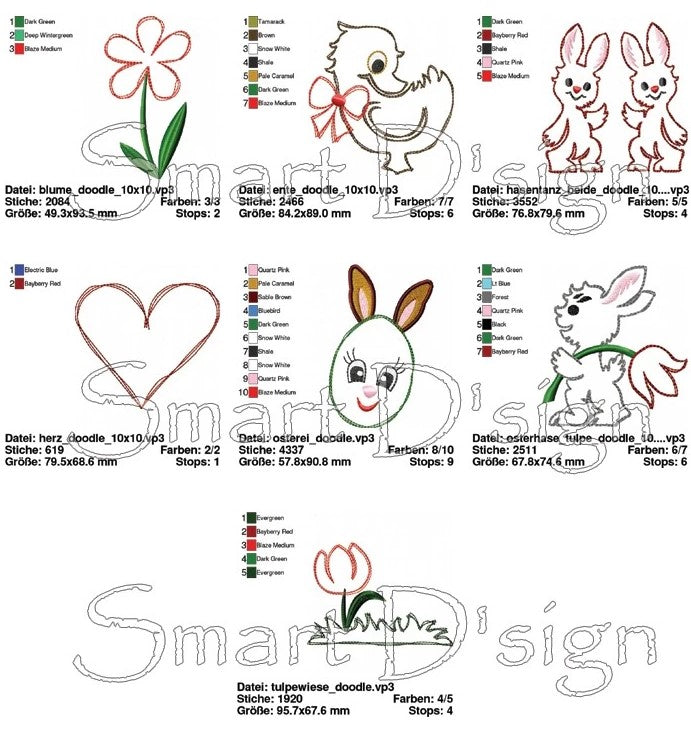 EASTER DOODLE APPLIQUE Mega Set