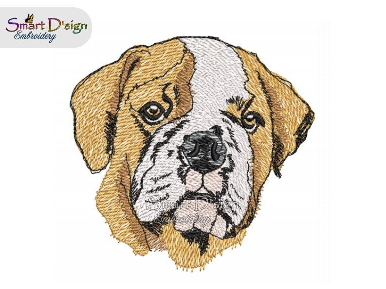 ENGLISH BULLDOG Fill Stitch Design