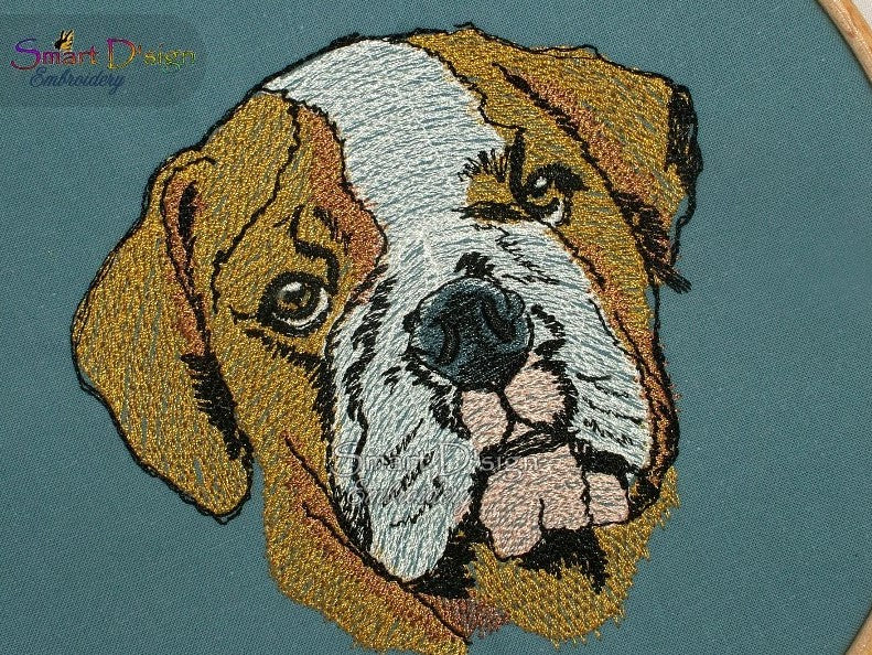 ENGLISH BULLDOG Fill Stitch Design