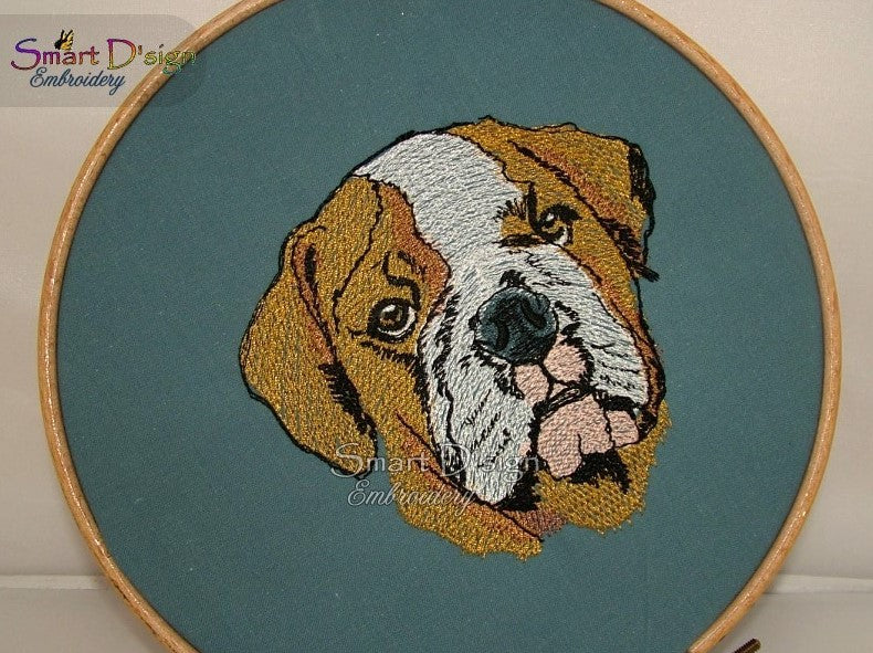 ENGLISH BULLDOG Fill Stitch Design