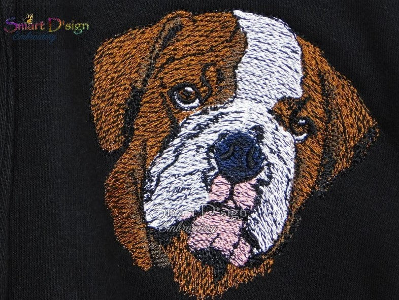 ENGLISH BULLDOG Fill Stitch Design