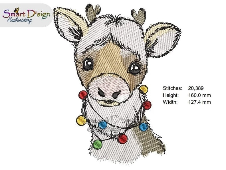 RENTIER RUDOLF mit Weihnachtslichtern