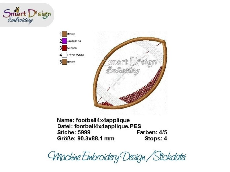 Machine Applique Rugged Sign Design FOOTBALL Applique Machine Embroidery Design – Smart D'sign Embroidery