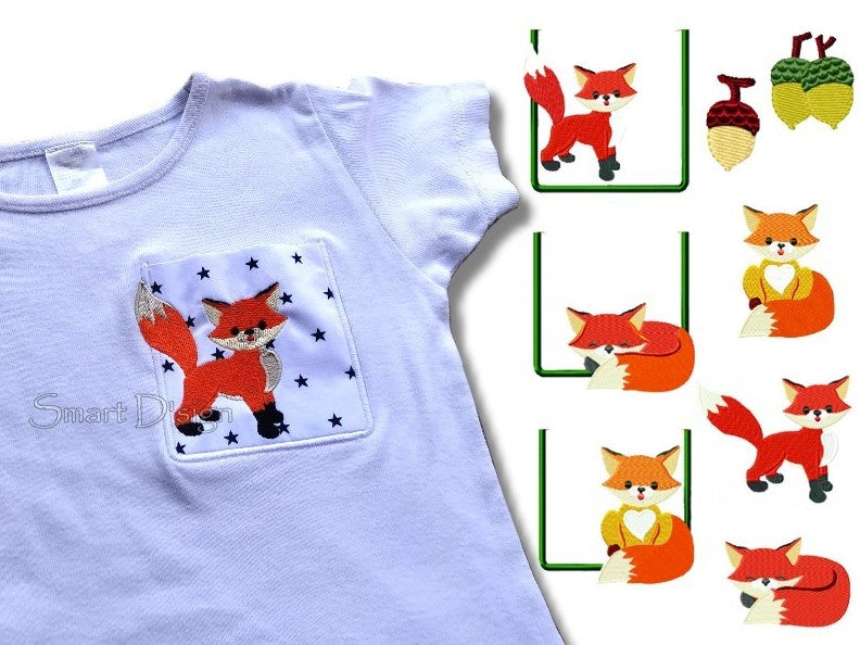 FOXY POCKET APPLIQUES Set