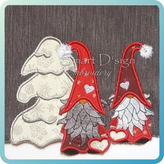 SCANDINAVIAN GNOMES ITH MugRug & Egde Appliques
