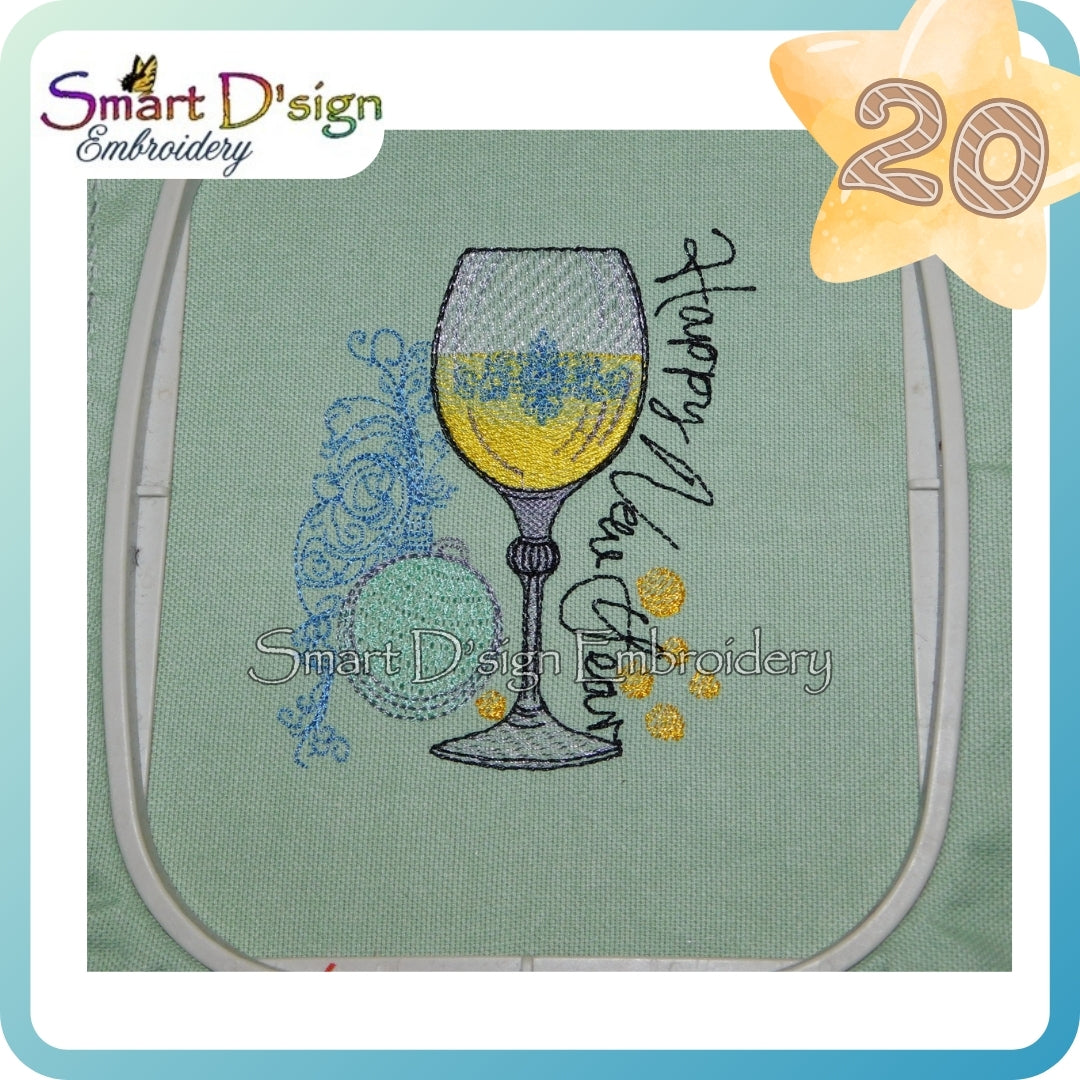 Happy New Year Champagne Glass