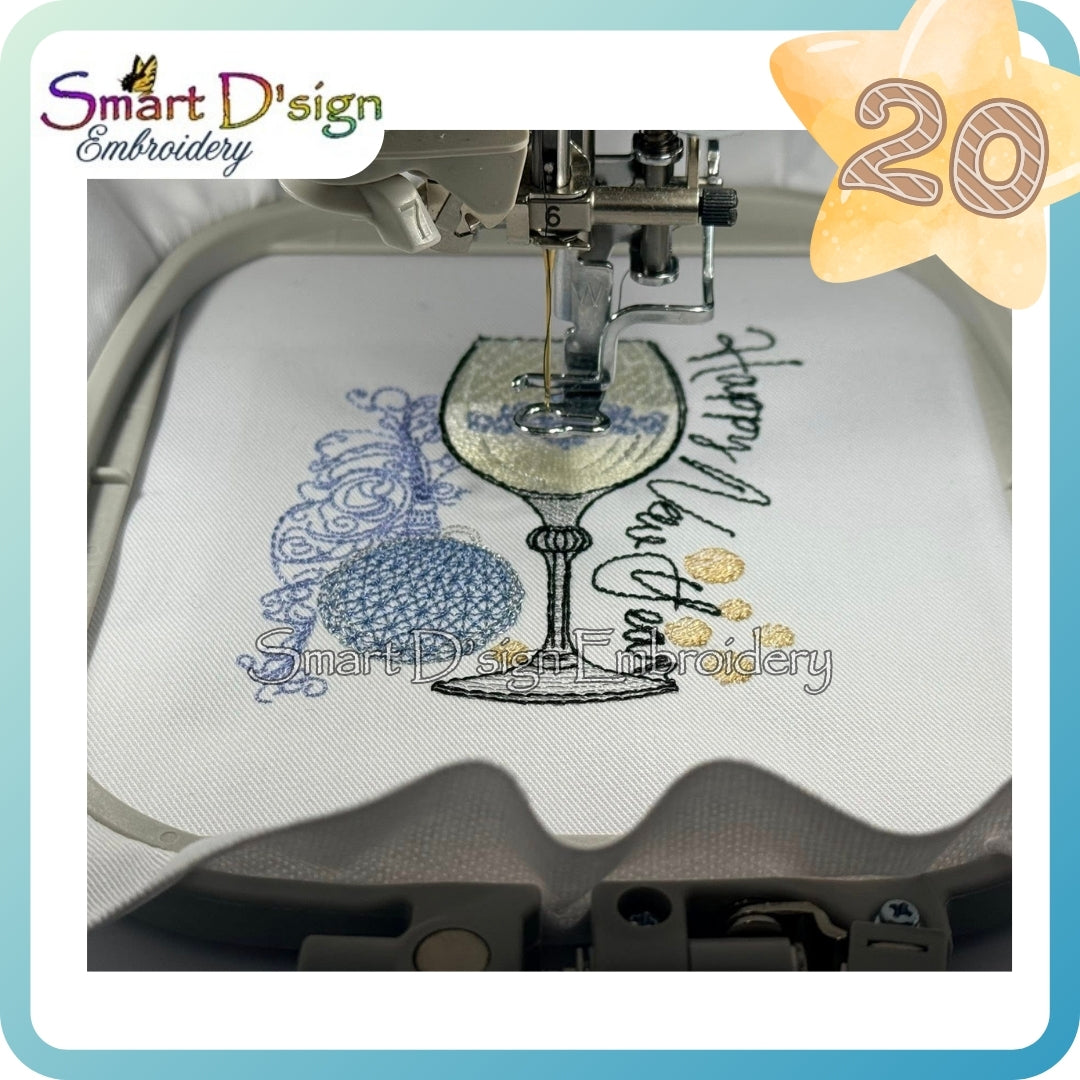 Happy New Year Champagne Glass