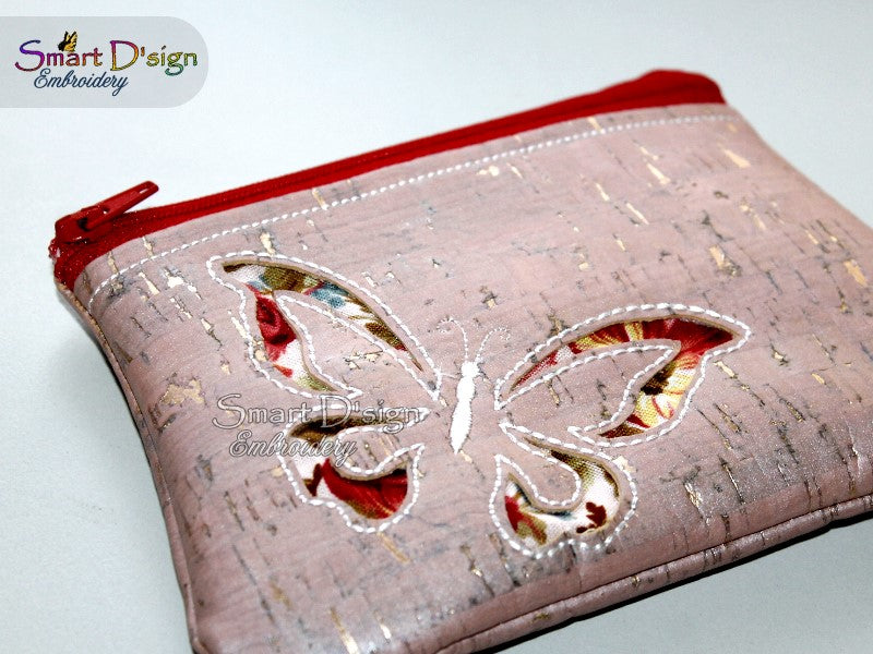 BUTTERFLY CUT NEGATIVE APPLIQUE - ITH ZIPPER BAG